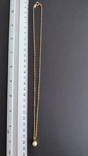 Collier Chaîne Plaque Or Et Perles - Réf. 16771J - Occasion