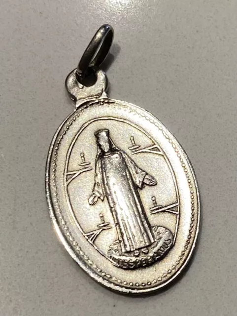 Medaille religieuse ancienne " Sainte Vierge " - argent massif