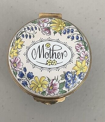 Crummles Made In England Mother Flowers Enamel Trinket Box!