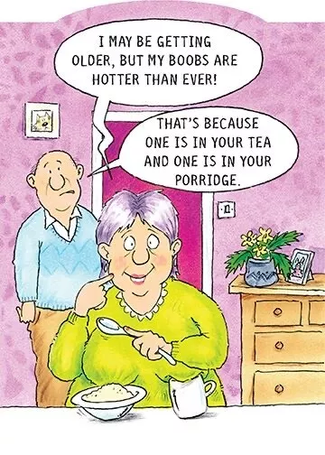 Happy Birthday Card Older Boobs Hotter Humour Joke Funny Rude Open Male Female