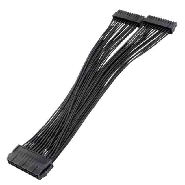 32cm ATX 24Pin 1 To 2 Port Power Supply Extension Cable PSU Male To Female Cable