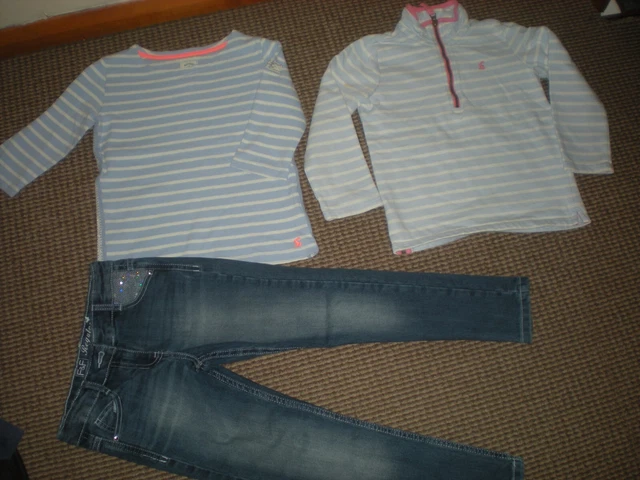 Bundle Girls Clothes age 7-8yrs Jeans Leggings Tops Sweatshirt PJ's Dress Joules 2