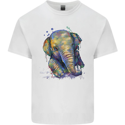 Elefante disegnata a mano acquerello da Uomo Cotone T-Shirt Tee Top