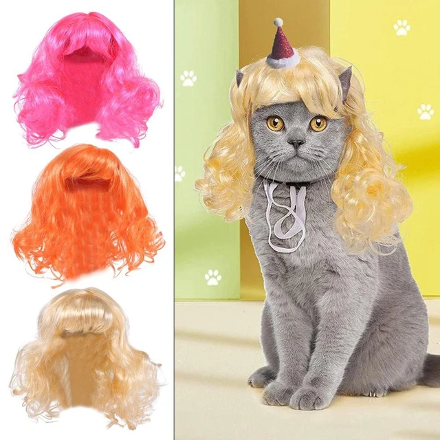 Suministros para perros Ropa de Navidad Peluca Gorra Sombrero Gato Accesorios Peluca para mascotas Disfraz