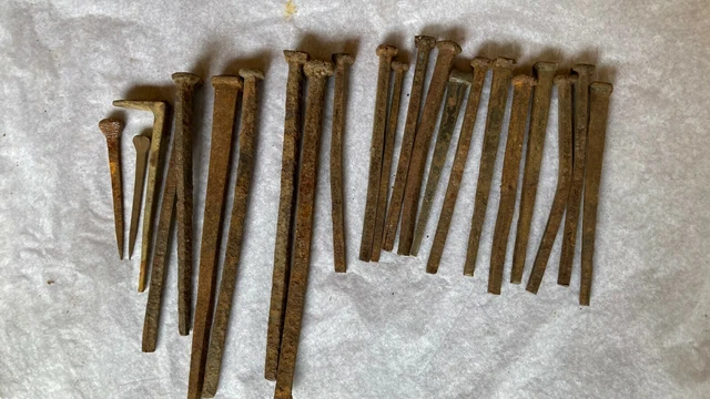 Antique Wrought Iron Cut Nails w/ Square Heads Restoration Real Antique Hardware