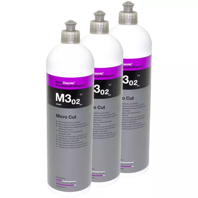 3x 1 Litre Micro Couper &finish M3.02 Koch Chemie pour Ponçage et Polissage