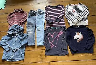 NEXT girls bundle jeans tops jumpers hoodies x 8 items 4-5 years