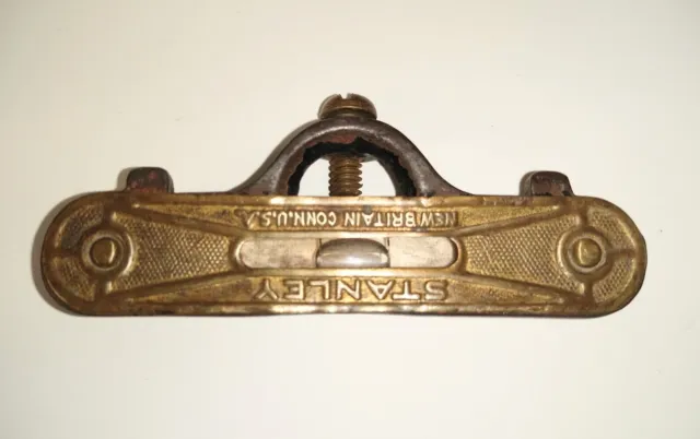 Vintage Stanley String Line Level Brass & Cast Iron 3" Pocket Level Antique USA!