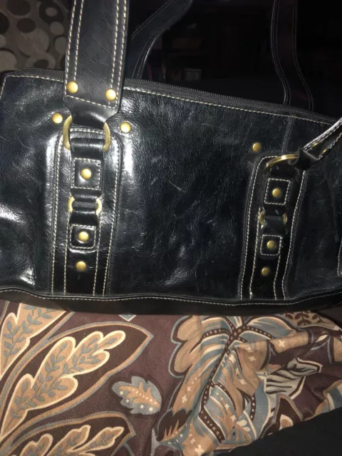 APT. 9 Handbag Purse Vintage Style Black Shoulder Bag ES2
