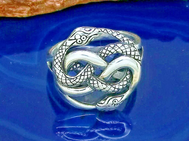 Auryn Snake 925 Sterling Silver Ring Aurin Eternity Symbol Snakes 3