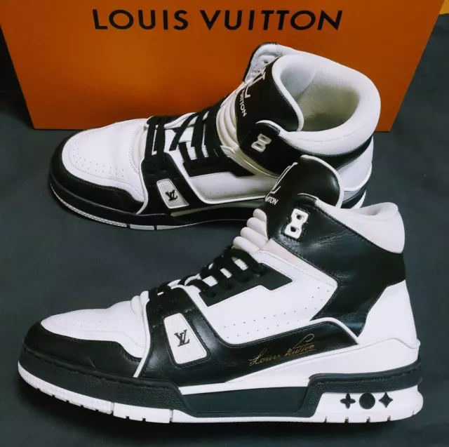 Louis Vuitton LV trainer Monogram Black White Leather ref.573209