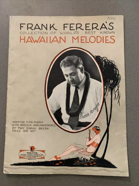 1940s Frank Ferera’s Hawaiian Melodies Sheet Music Vintage Girlie