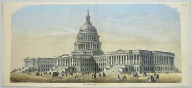 WASHINGTON - Kapitol - Kolorierter Holzstich - um 1880 2