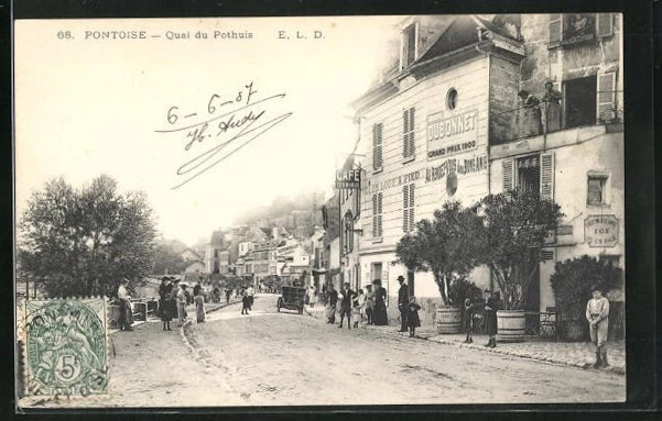 CPA Pontoise, Quai du Pothuis 1907