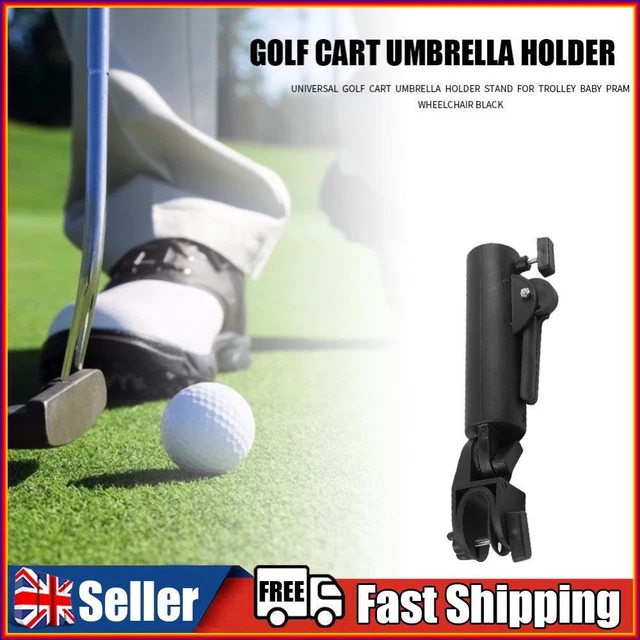 Universal Golf Cart Umbrella Holder Stand for Trolley Baby Pram Wheelchair Black