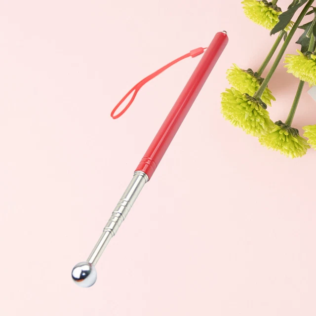 Bâton Télescopique Acier Inox 115cm - Détection Tambour Creux, Autodéfense, Inspection Bâtiment - Portable