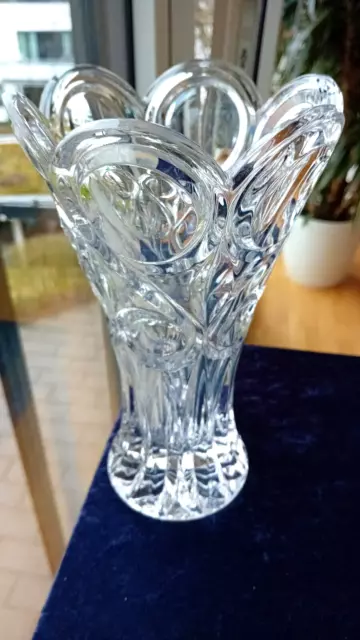 Kristall Vase - NACHMANN -Bleikristall- 60er Jahre -edel und schwer- H=21 cm 3
