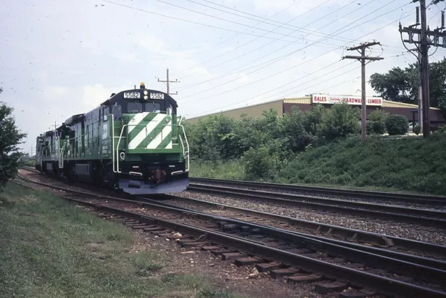 Railroad Slide - Burlington Northern #5582 C30-7 Locomotive 1979 Westmont IL BN
