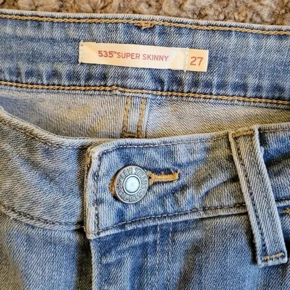 Levi's 535 Super Skinny Jeans Star Hearts Size 27 3