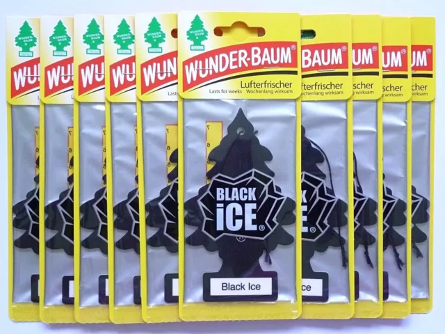(1,30€/Einheit) 10 x WUNDER-BAUM® Black iCE Duft Auto Lufterfrischer Magic Tree