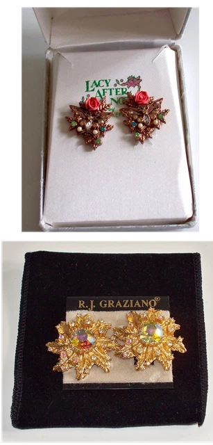 New Vintage Clip-On Earings With Soft Backing Beautiful Color & Designes