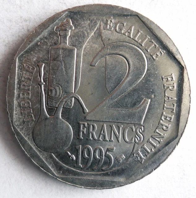 1995 FRANCE 2 FRANCS - PASTEUR - Excellent Coin - FREE SHIP - Bin #703