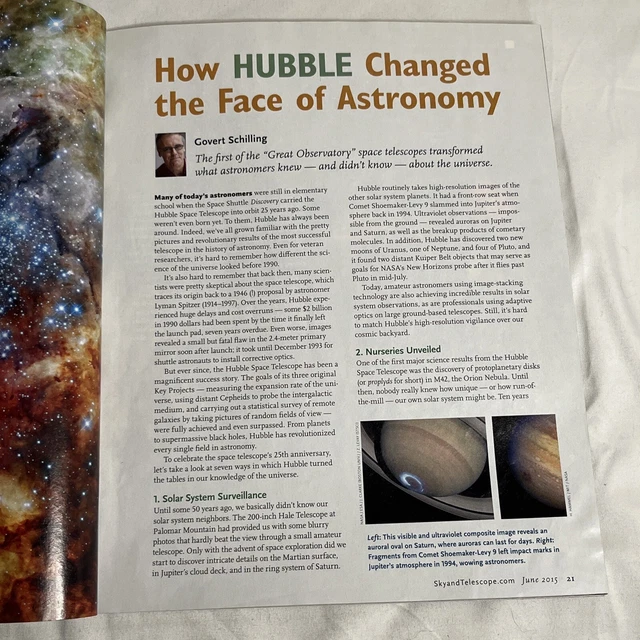SKY & TELESCOPE Magazine Hubble Saturn Lunar Eclipse Astronomy June