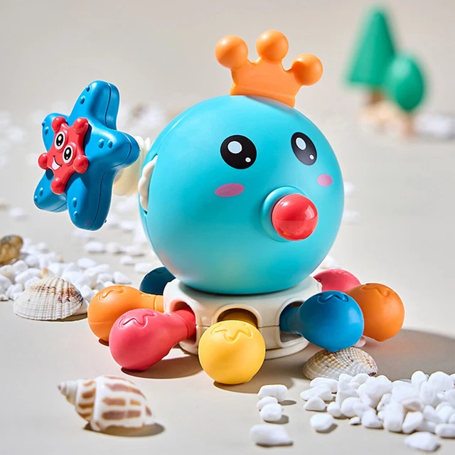 Octopus Baby Sound Toy Educational Toy for 0 1 2 3 Year Old Kids (Blue)
