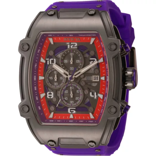 Invicta Men's Watch S1 Rally Diablo Gunmetal, Purple and Red Dial Chrono 42355