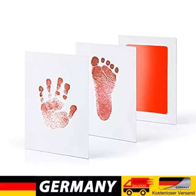 DIY Hand Footprint Kit Inkless Contact Ink Pads Kits für Baby Paw (Orange)