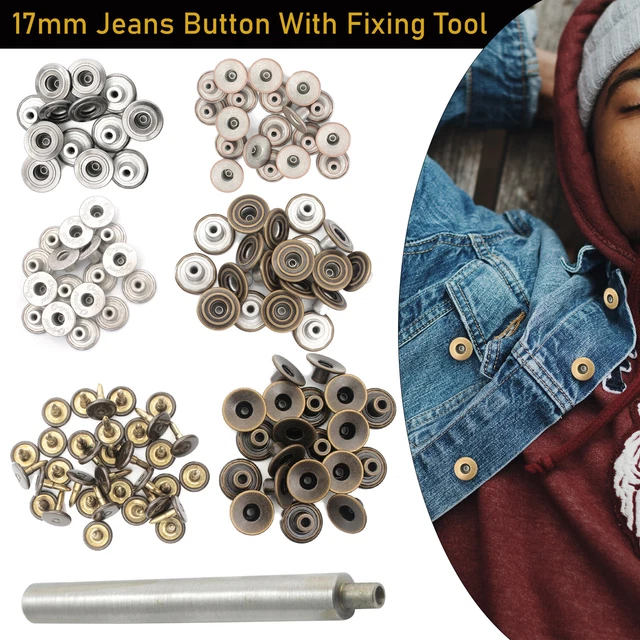 BOUTONS DE JEANS 25 MM - ARGENT | Club Tissus