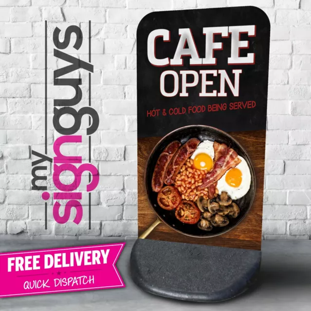 CAFE OPEN Aboard Pavement Sign Outdoor Street Advertising Display Ecoflex 2