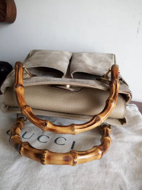 Vintage GUCCI originale Borsa Handbag Gucci Bamboo mini 2Way Tote Lady Diana web