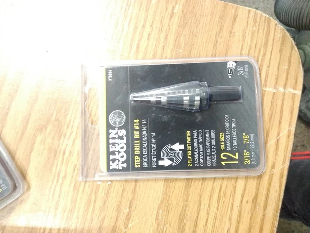 Klein Tools KTSB14 Step Drill Bit #14 12 Hole Sizes NEW + Free Shipping