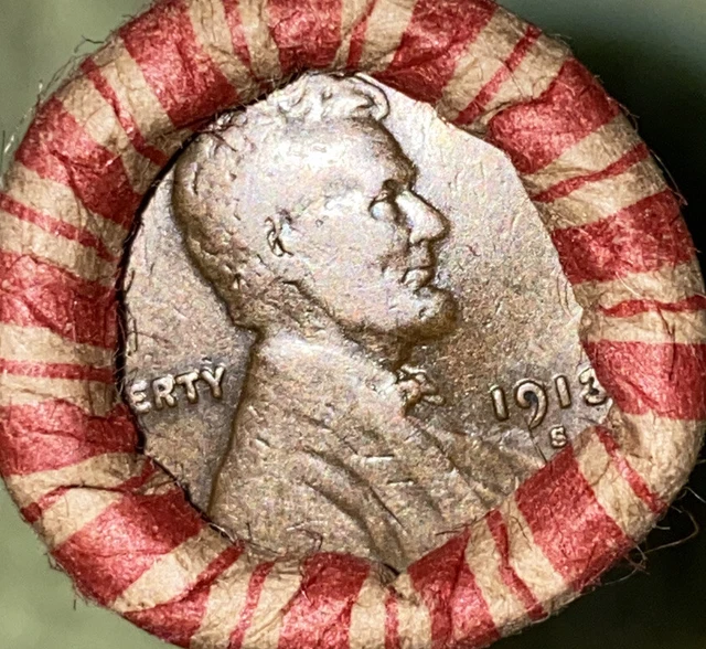1 US Lincoln Wheat Cent 1C Penny Roll 1913-S/1909 VDB (50 Coins) 40%+ Pre-1940
