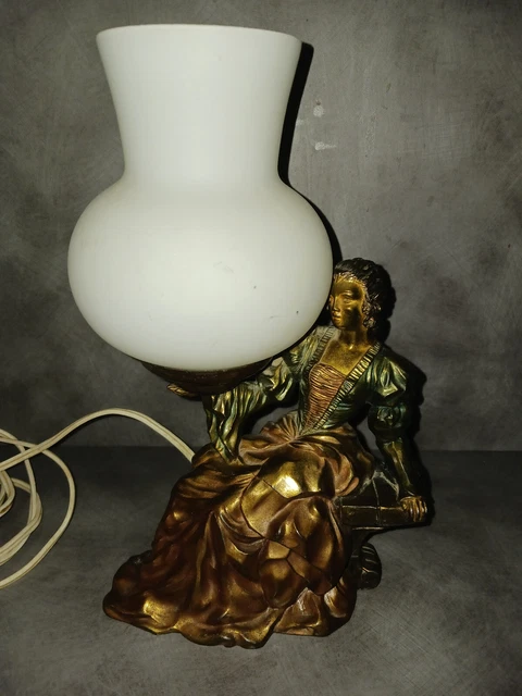 Marquise Lampe Art Déco 1930 - Verre Et Bronze, Sans Socle, Bon état