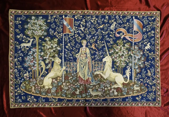 Tapisserie Murale A La Chasse Royale Par Marc Waymel – Motif Chevaux Et Chiens, Laine Et Coton, Multicolore, Le Médaillier Franklin