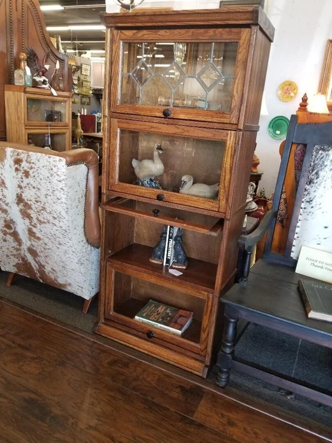 Lawyer Barrister Bookcase Leaded Glass