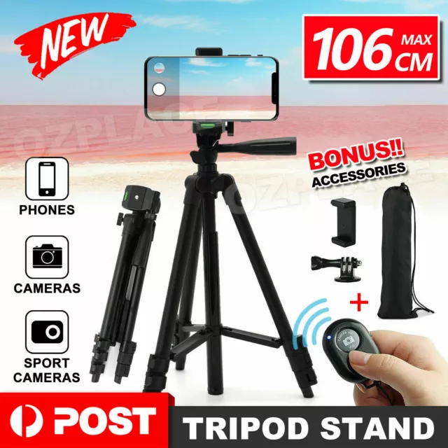 Professional Camera Tripod Stand Mount Phone Holder For iPhone DSLR Travel AU