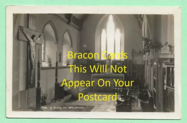 [19915] Cornwall R/P Postcard St Hilary Church Interior Lady Chapel Scarce View