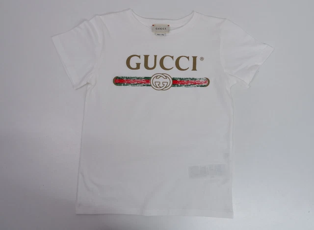 Gucci Boys Short Sleeve T-Shirt Age 8 Years White Top Immaculate