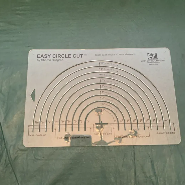 Easy Circle Cut de Sharon Hultgren EZ Plantilla de Corte de Círculo de Acolchado NUEVO