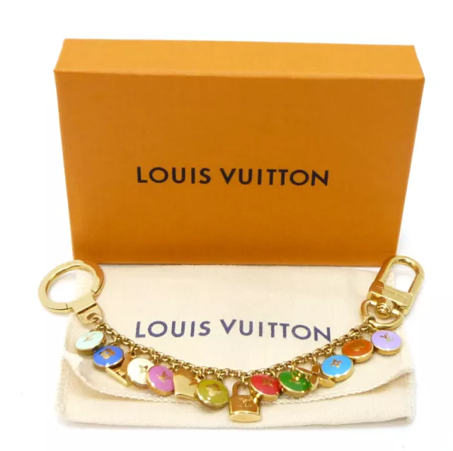 Authentic LOUIS VUITTON Porte Cles Chaine Pastilles Bag Charm Metallic  #2091