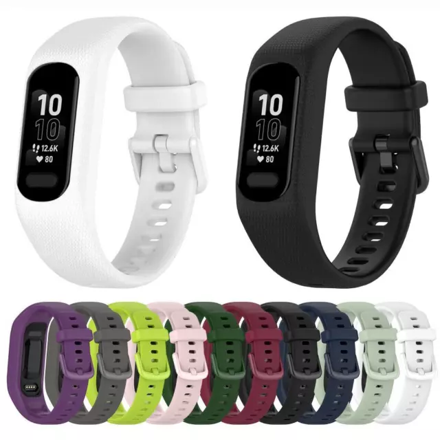 Metal Buckle Watch Band Silicone Strap Wrist Watchband For Garmin Vivosmart 5