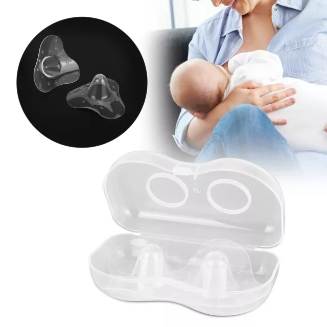 2Pcs Silicone Triangular Nipple Shield Protector Mom Safe Breastfeeding SD