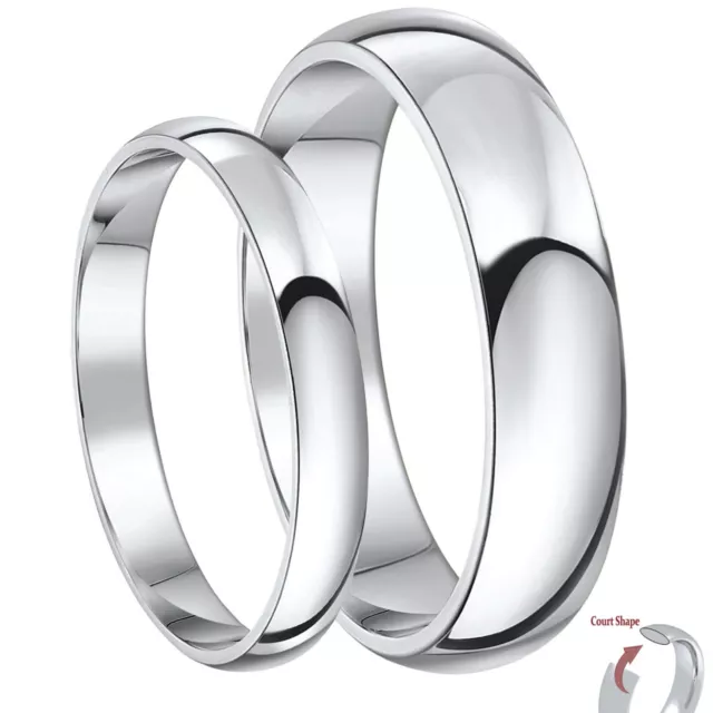 Bague en Argent Lourd Escarpin en Forme De Alliance His & Hers 3&5mm