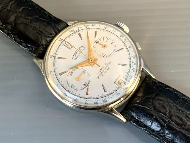 IMPERIOS Chronograph Swiss - Watch Montre Uhr  Orologio Vintage - Landeron 189 3