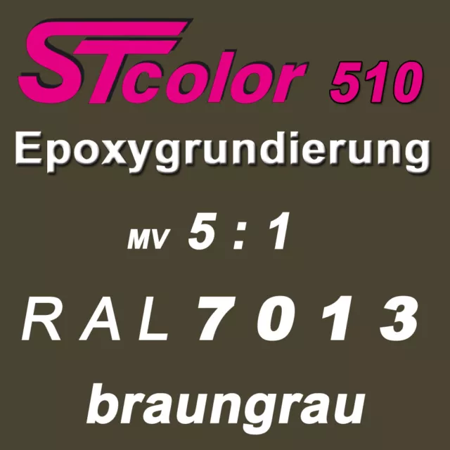 1,2 kg STC 2K EP Grundierung Epoxy 5:1 RAL 7013 braungrau Set inkl. Härter