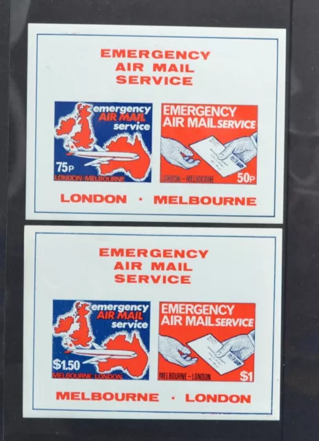 Aust. United Kingdom Emergency Air Mail Sheet Set (Melb./London - London/Melb.