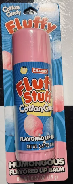 Cotton Candy Fluffy Stuff FLAVORED LIP BALM .67 OZ. JUMBO SIZE TUBE, NEW